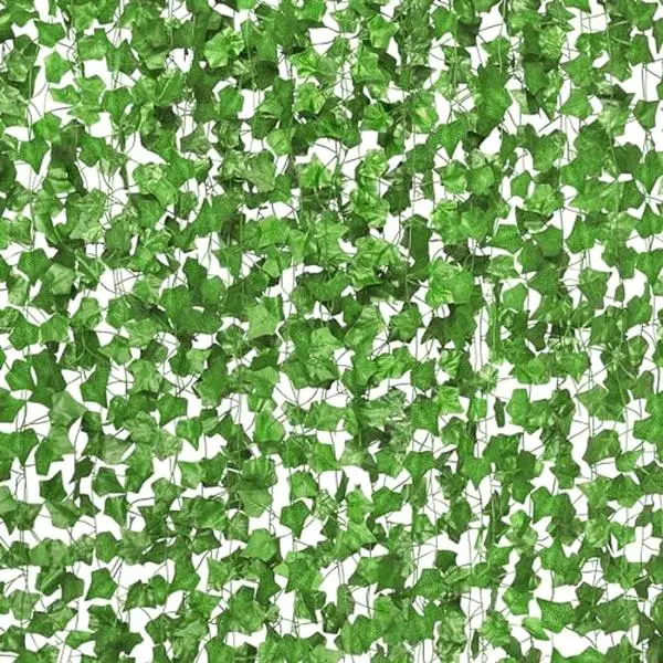 14 Pack 98Ft Artificial Ivy Garland,Ivy Garland Fake Vines UV Resistant Green Leaves Fake Plants Hanging Vines for Home Kitchen Wedding Party Garden Wall Room Decor