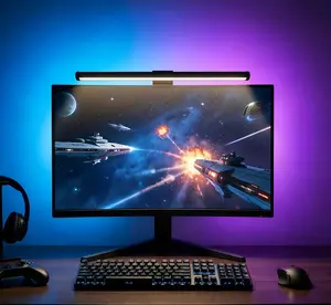 RGB Backlight Dual-Sided LED Monitor Light Bar, USB-Powered Touch Control Eye Care Desk Lamp, Modern Mood Lighting for Home Office Gaming Setup