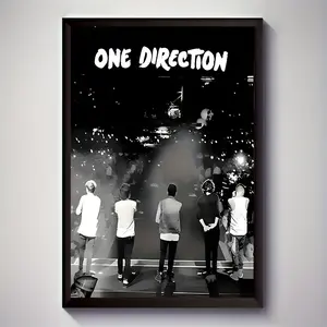 1pc One Direction Band Live Performance Frameless Canvas Art Print, Art Deco Classic Modern Style, Indoor Portrait Orientation, Waterproof Wall Hanging Decor for Living Room, Bedroom, Home Office, Classroom, Dining Room