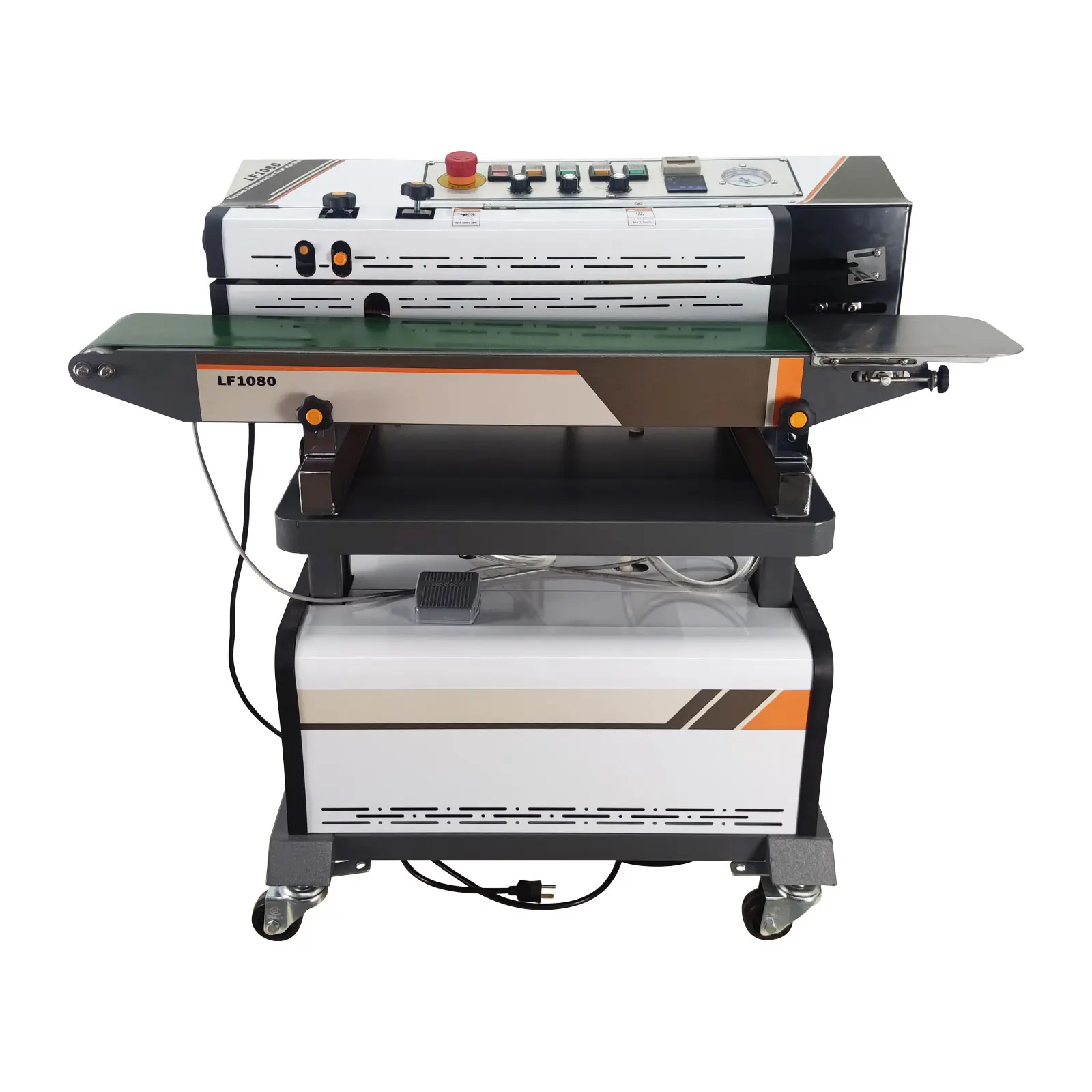 YOKOMA Continuous Bag Vacuum Packing Sealer 110V, Industrial Automatic Vacuum Sealing Equipment for Food Packaging
