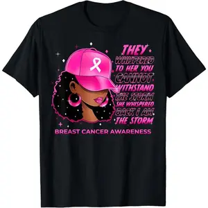 Women's Short-Sleeve Vintage Black Casual T-Shirt, Unisex Everyday Style for October Breast Cancer Awareness (We Wear Pink)