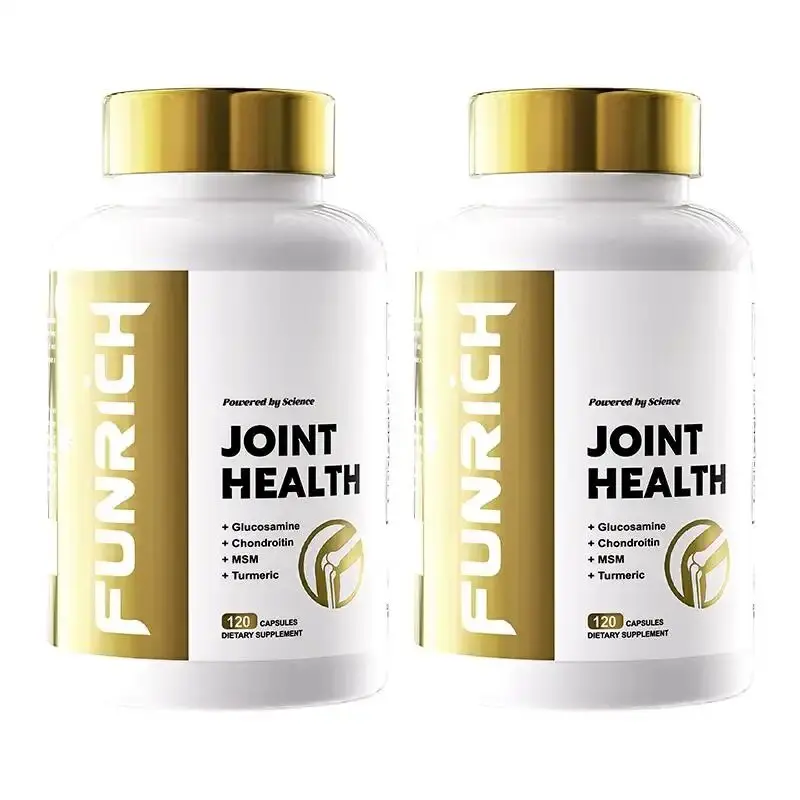 FUNRICH Joint Health Supplement for Women & Men with Glucosamine, Chondroitin, MSM & Turmeric - 120 Capsules
