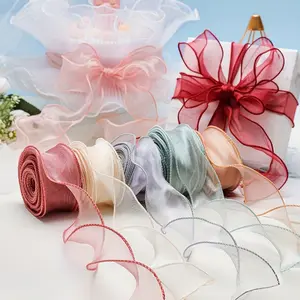 1 Roll 10 Yard Edged Ribbon Roll, Gift Wrapping Rope, Ideal for Gift Box Design, Floral Arrangements, Bow Packaging, Weddings, Parties, Holiday Decorations