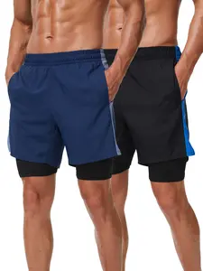 Men's Running Shorts 2 Pack Quick Dry 2 in 1 with Pockets for Sporting and Training