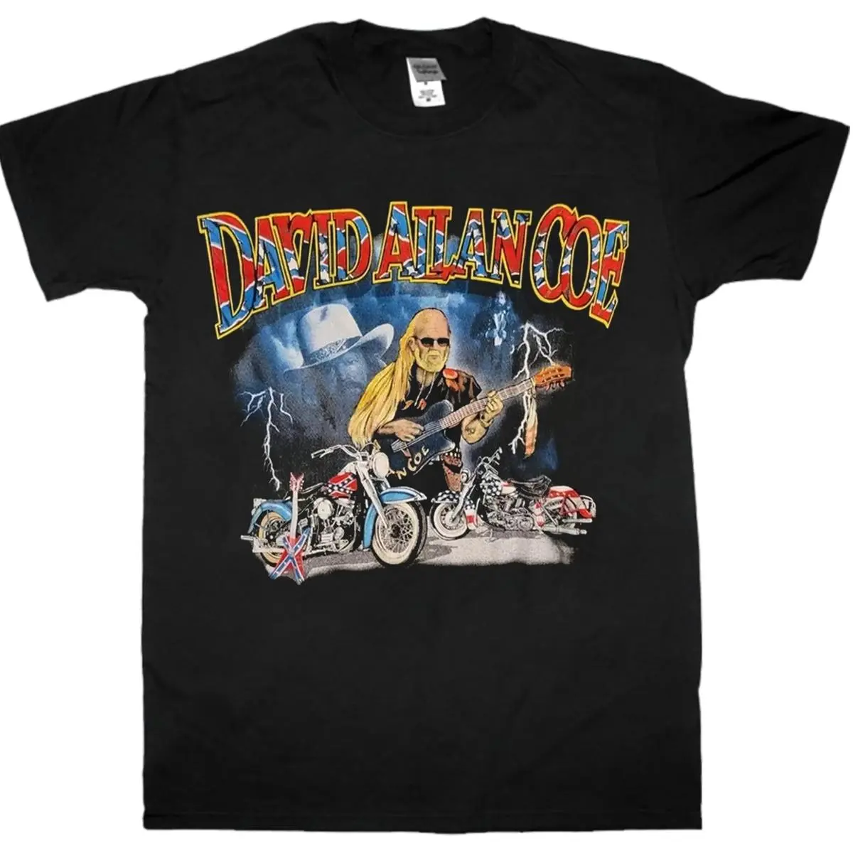 Hot David Allan Coe 2001 Tour T-Shirt One Side Unisex Cotton Menswear Top Tee Fabric Womenswear