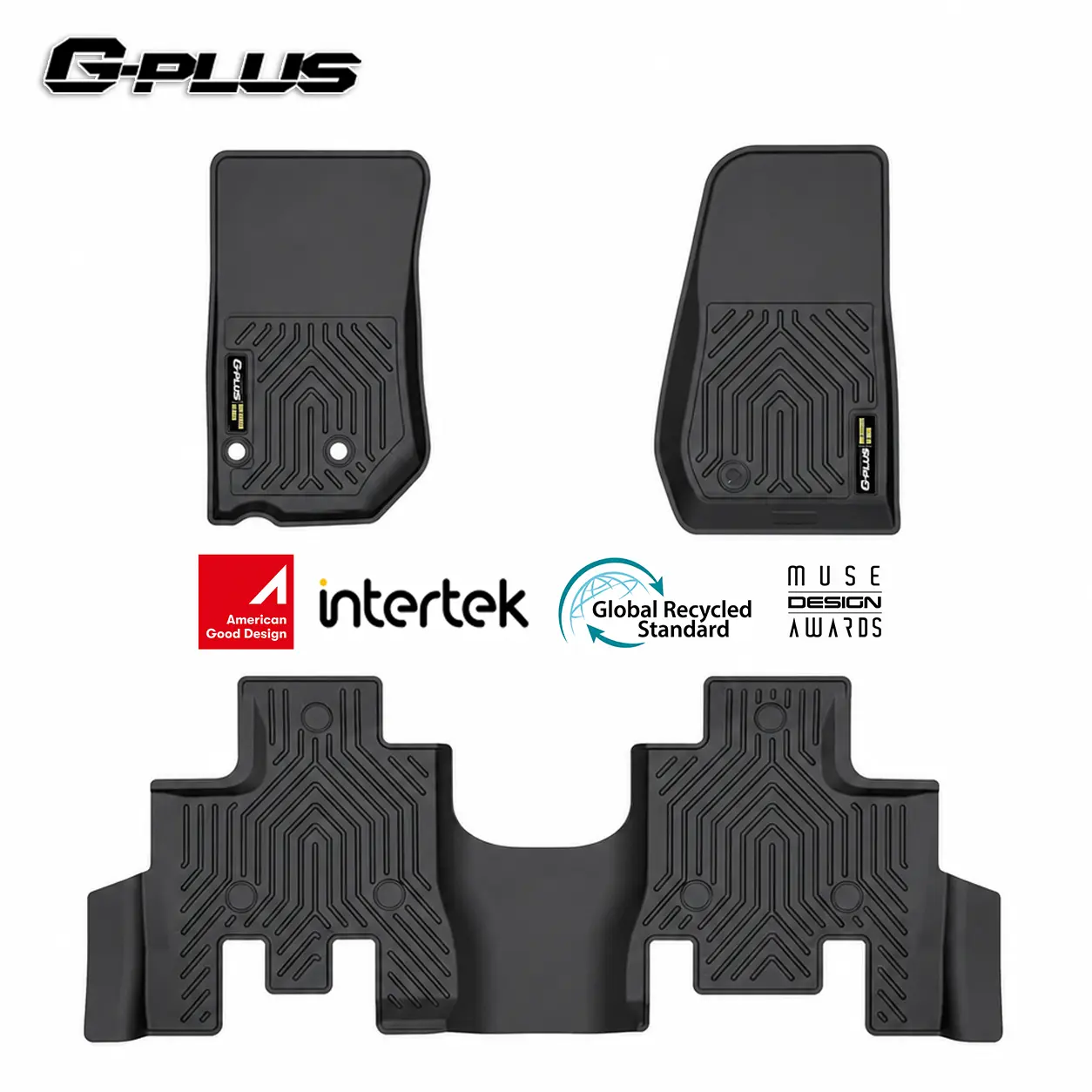 G-PLUS Floor Mats Fit Jeep Wrangler JK 2013-2018 Unlimited 4 Door Only | (Non JL or 4XE),All Weather Protection,Non-Slip,Custom Fit Cargo Liner,TPE Full Coverage,1st & 2nd Row,Black,3PCS, Pre-Cut Mats