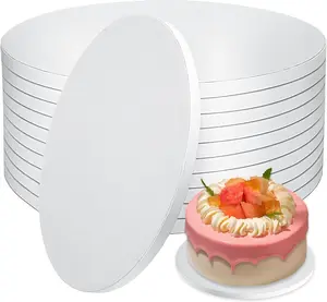 10 Inch Cake Boards, 10 Pack - 1/2" Thick Sturdy Corrugated Cardboard Cake Drums, Greaseproof White Cake Base for Wedding, Birthday Cakes YYXXYY
