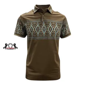 MT-36022 Brown Western Pattern Polo