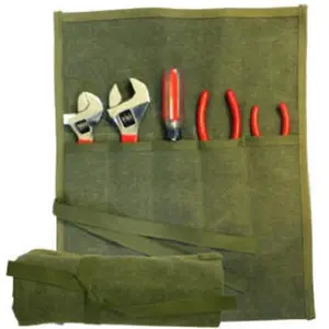 212 MAIN Paktek 3400 Canvas ToolRoll, 5-Tool Organizer with Mildew-Resistant Treated Fabric and Nylon Tie for Secure Storage, Five Tools