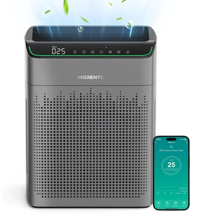 MORENTO 5866 HEPA Smart Filter WiFi Air Purifier - Electric Household Appliance for Large Rooms Up to 1290 Ft², Pet & Allergy Relief (Dust, Pollen Removal) #TikTokShopBlackFriday
