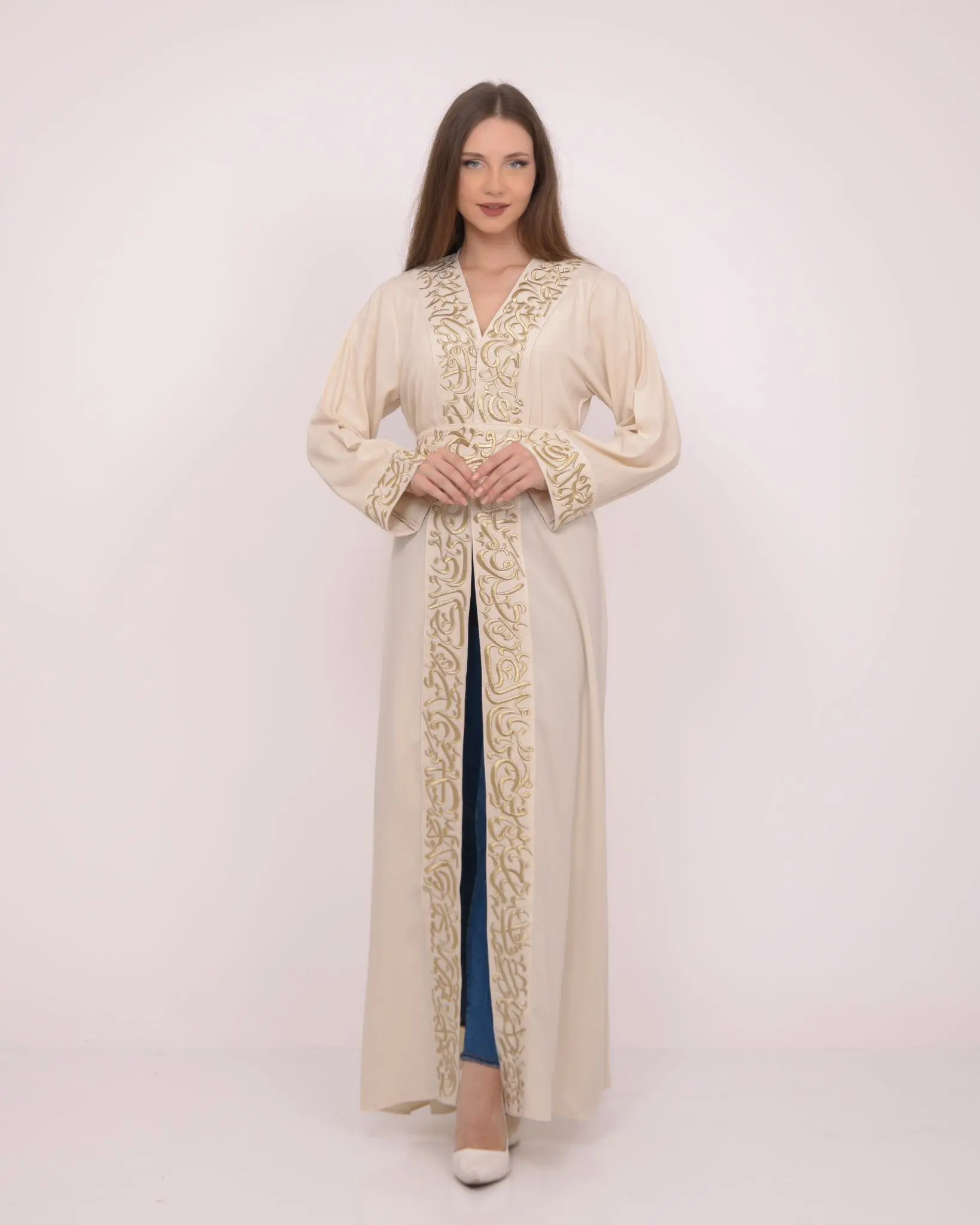 Women's Embroidered Dijlah Bisht Traditional Dress - Arabic Ceremonial Costumes with Soft, Breathable Fabric, Perfect Fit for Eid, Ramadan Gifts for Her