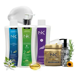 4-Step Keratin Hair Treatment Set – Formaldehyde-Free Vegan Straightening System with Collagen, Argan Oil Serum – Frizz Control, Repair & Shine – For All Hair Types Haircare Shampoo