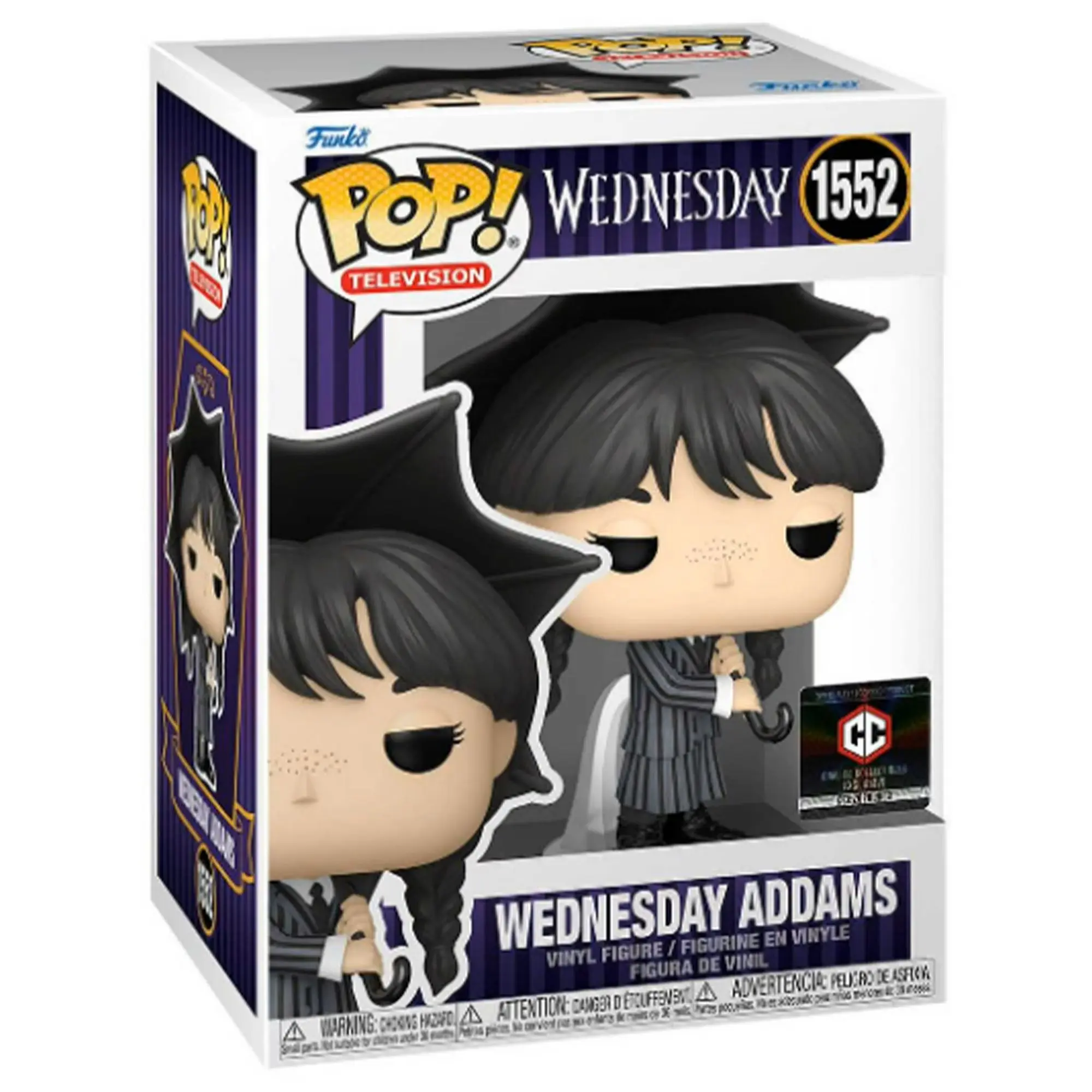 Funko Wednesday Addams Numbered 1552 Display Vinyl Figure - New Chalice Collectibles Exclusive, Umbrella-Holding Character Figurine