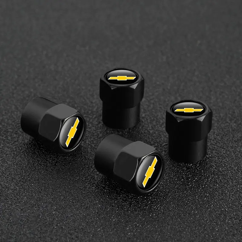 4pcs Metal Alloy Car Wheel Tire Valve Caps, Tyre Caps, Dustproof Stem Cover for Chevrolet Onix Cruze Silverado Impala Equinox Malibu Tahoe Cobalt Camaro Trax, Car Parts, Car Accessories, Automotive