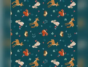 Midnight Forest - Forest Babies Spruce by Belle & Boo for Michael Miller