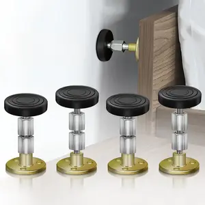 4 Counts Adjustable Threaded Bed Frame Anti-Shake Tool, Wall Bedside Anti Shake Fixer Tool, Furniture Hardware Accessories For Beds Cabinets Sofas Door