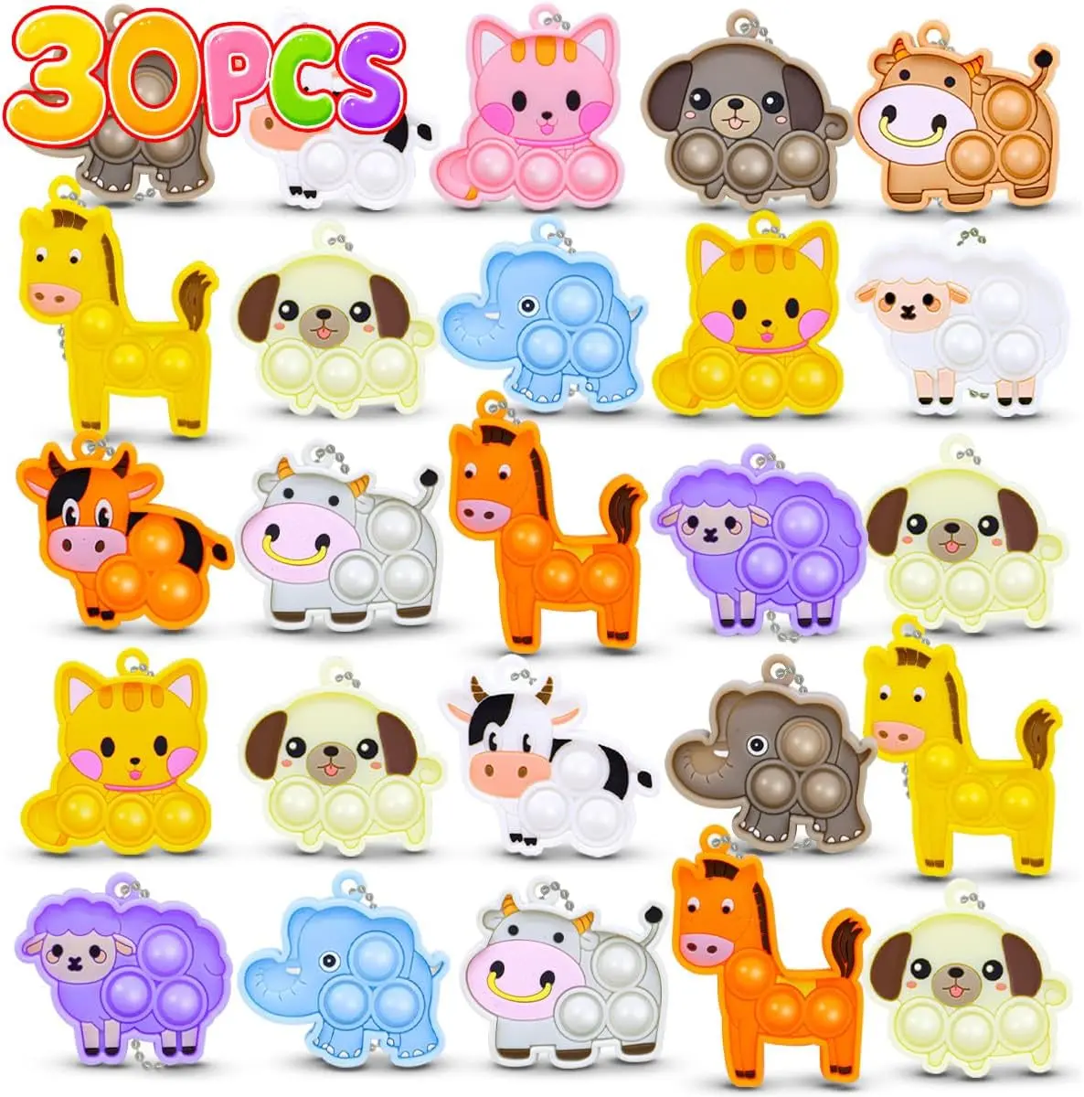Pop It Keychains (30 Pack)