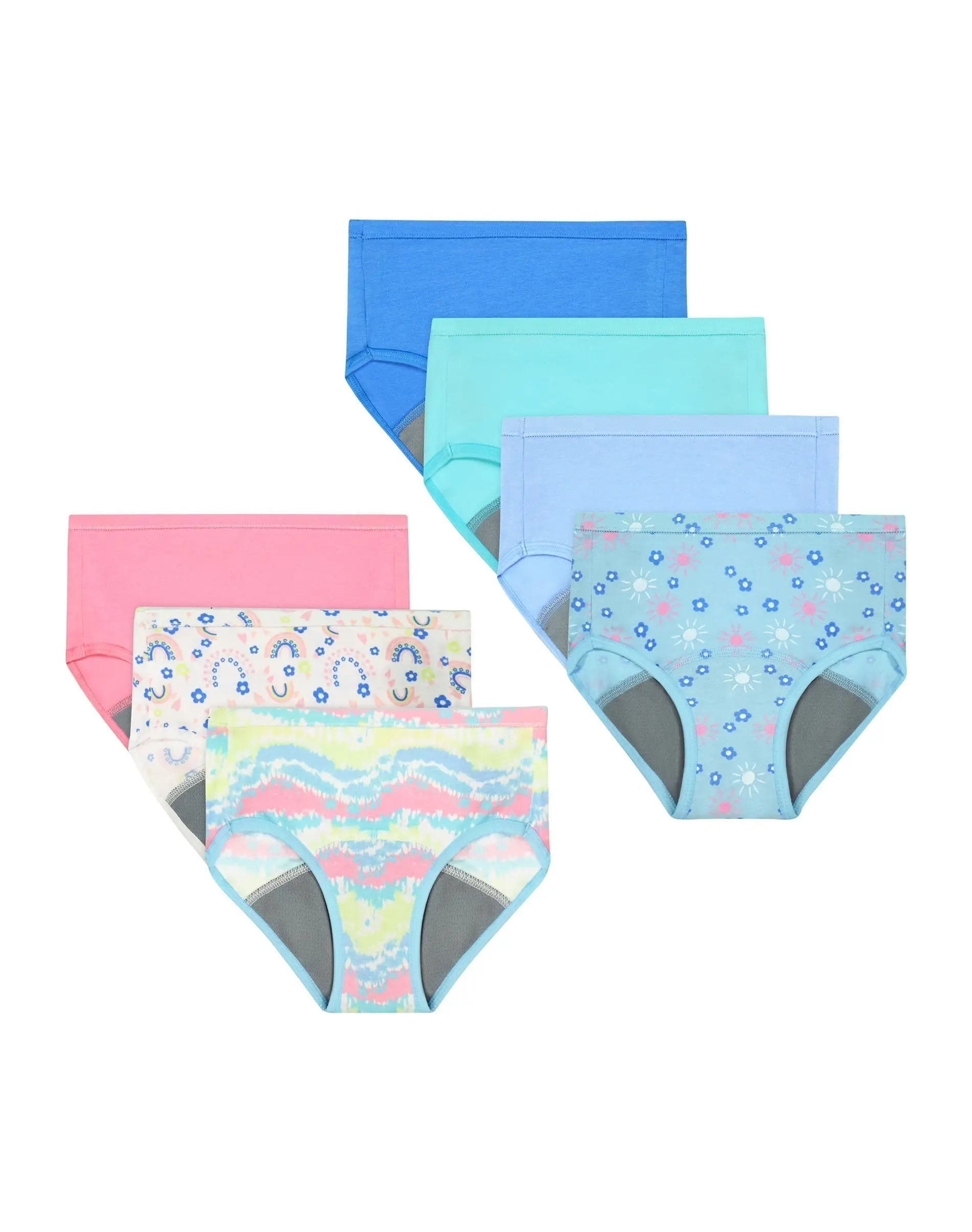 Hanes Girl's Potty Trainer Underwear Briefs, 7-Pack, Moisture-Wicking