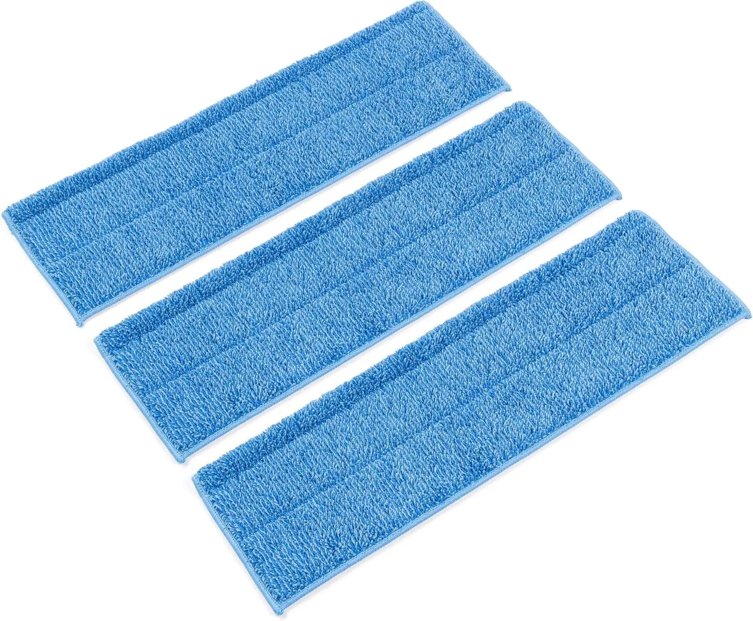 18" Microfiber Wet and Dry Mop Pads 3-Pack - Premium Commercial Grade Washable Pads (18", Blue)