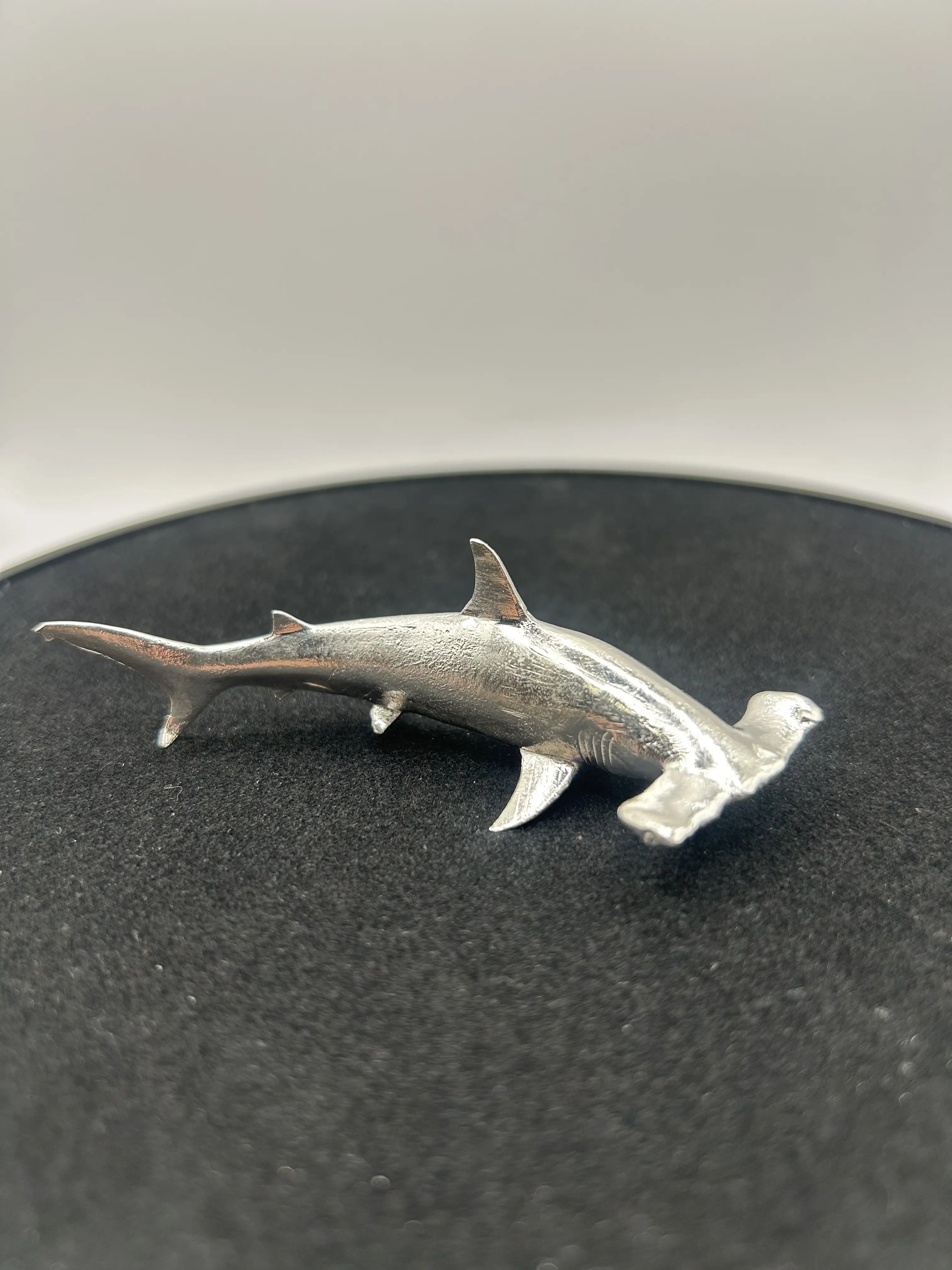 Hammerhead Shark – Hand-Poured Silver Collectible Statue (Made in USA)