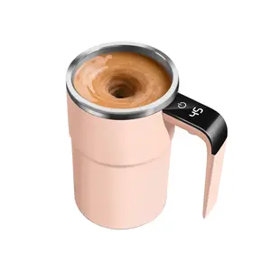 Smart Electric Mixing Cup with Touchscreen LCD Temperature Display for Protein Milk Powder Automatic Stirring Precision Control Coffee Frother Mixer Kitchen