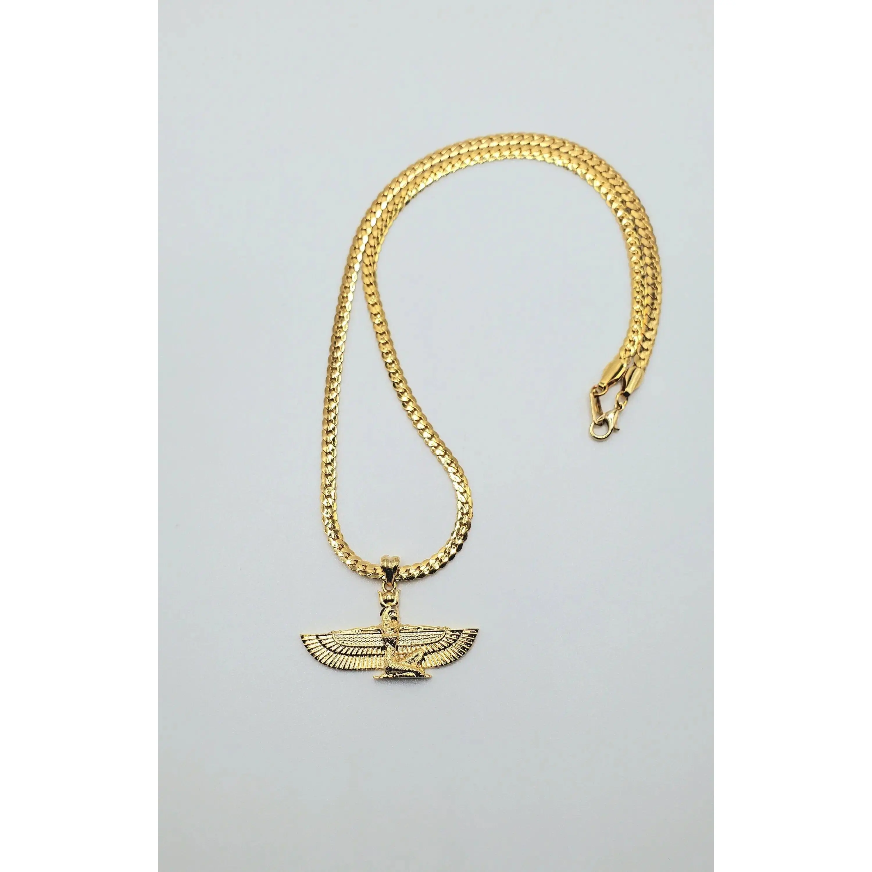 Isis goddess Pendant Necklace: Egyptian Winged Goddess, 22 inch