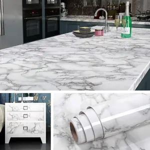 24x197 Glossy Marble Contact Paper for Countertops  Wallpaper Peel and Stick Countertop Contact Paper Self Adhesive Kitchen Counter Top Covers Desk Vinyl Wrap Bathroom Cabinet