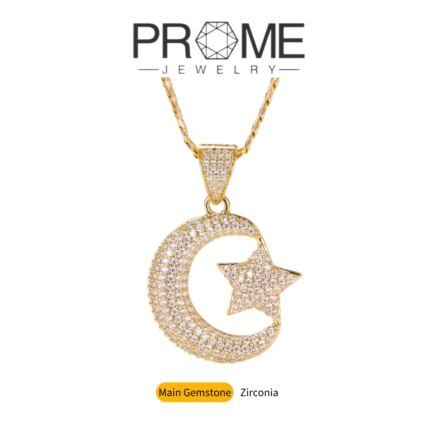 (CN082) Female Casual Daily Star and Moon Simulated Coloured Gemstone Pendant Necklace - Elegant Celestial Artificial Gemstone Jewelry for Women, Celestial Jewelry