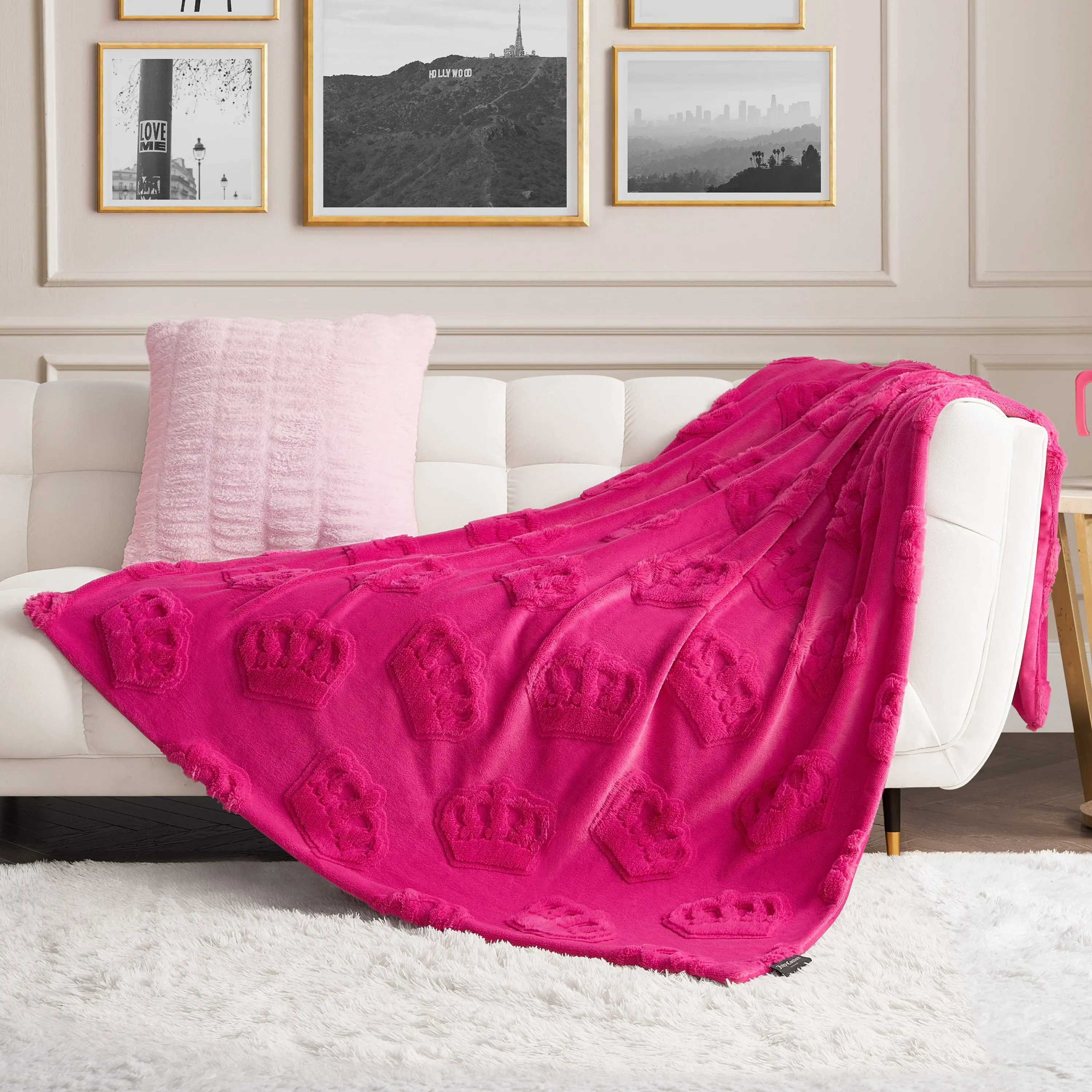 Juicy Couture 3D Faux Fur Throw Blanket Juicy Couture 3D Faux Fur Throw Blanket