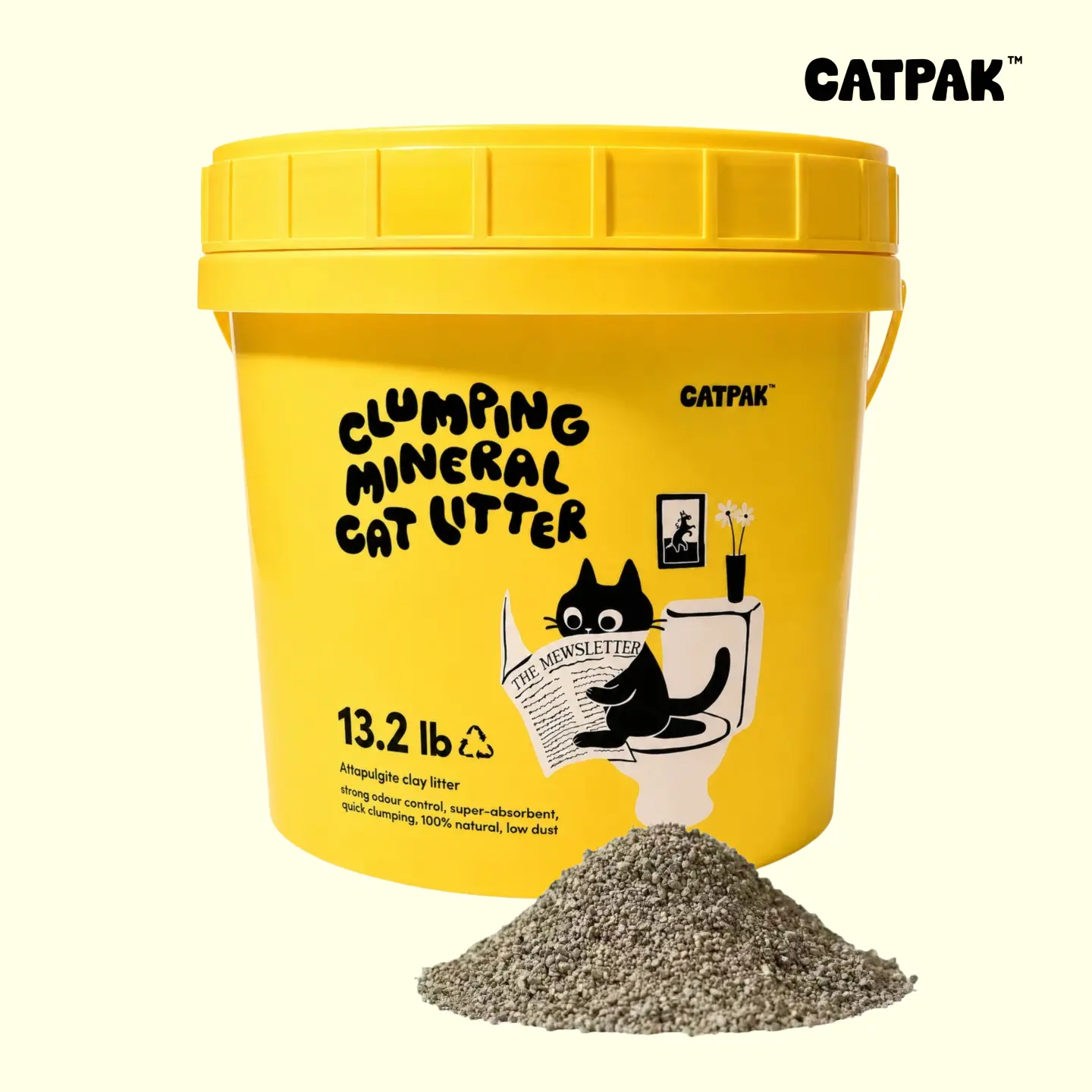 CATPAK Natural Mineral Cat Litter, 11 lb Attapulgite Clay Formula, Fast Clumping, Highly Absorbent, Strong Odor Control, Low Dust & Low Tracking