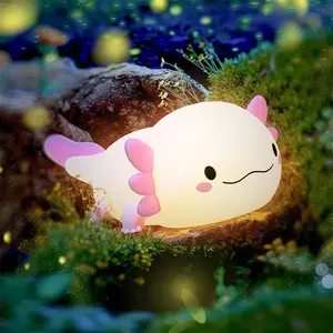 Cute Axolotl Silicone Night Light for Kids - Touch Activated Light for Bedtime