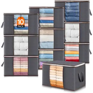 Lifewit 60L Large Capacity Clothes Storage Bag Organizer with Reinforced Handle, Two-Way Durable Zipper, Clear Window, Available in Multiple Colors