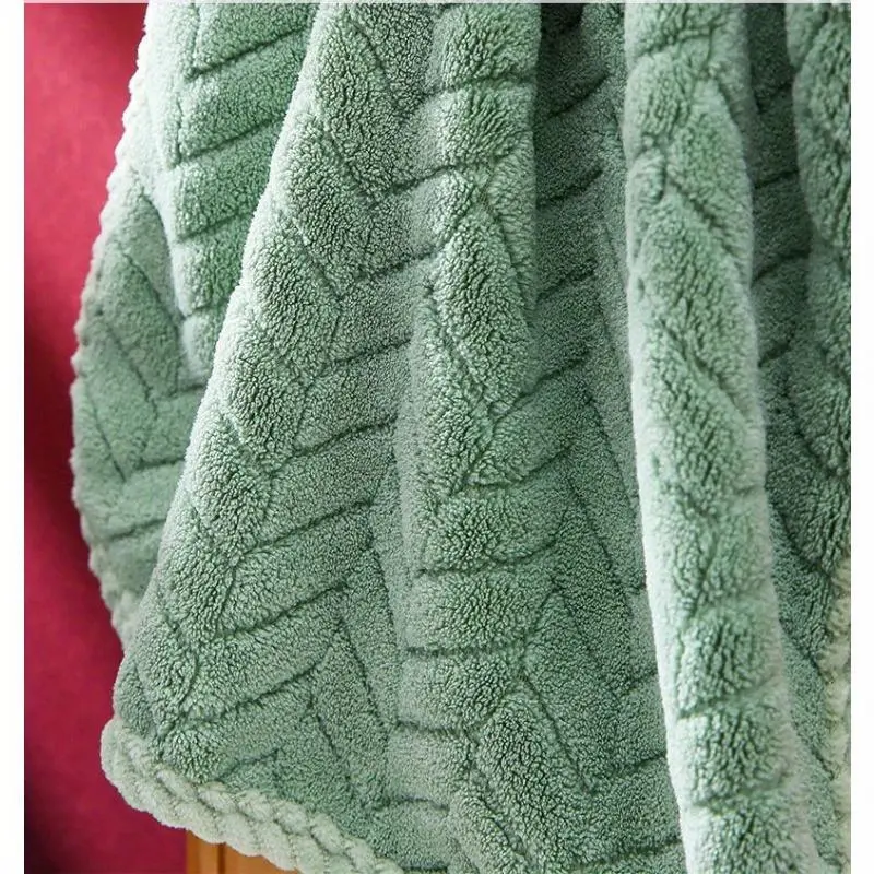 Thickened large bath towel, ultra-fine fiber towel, soft and highly absorbent women's and men's bath towel, beauty salon hair sa, Absorbent thickened towels, Thickened Wash Towel
