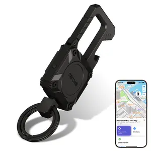 Keychain Tracker, Men's Key Chain Works with Find My(iOS Only), Heavy Duty Keychain Carabiner Bottle Opener, Car Key Chains with Finder, Anti-lost Keyrings Tracker, Rechargeable