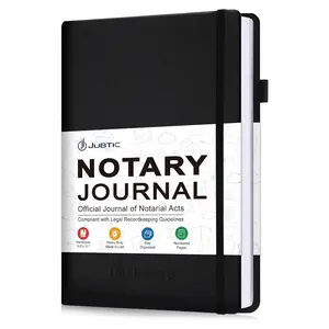 Notary Journal Log Book - Hardcover Notary Public Journal of Notarial Acts (Black)