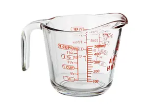Heat-Resistant Glass Measuring Cup – 2-Cup Capacity with Easy-Pour Spout Kitchen Utensils