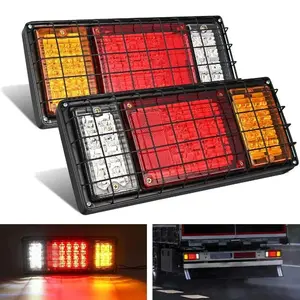 Nilight 40-LED Tri-Color Iron Frame Tail Light Assembly (Pair) - Bolt-Install, Heavy-Duty, IP65 Rated Car Lighting Accessories for Automotive & Motorcycle LED Blinker Light Bars