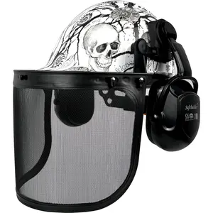 3-in-1 Forestry Chainsaw Hard hat with Face Shield & Ear Muffs, Adjustable Hard Hat for Arborist, Tree Trimming, Wood Cutting, Head Eye and Hearing Protection Gear, Orange