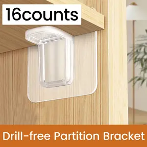 16 Counts Shelf Support Pegs, Mixed Color Adhesive Smooth Supports, Free Pins for Bookcase & Wardrobe Shelves