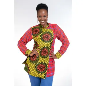 Mara Maasai x African Print Trench Coat (red)