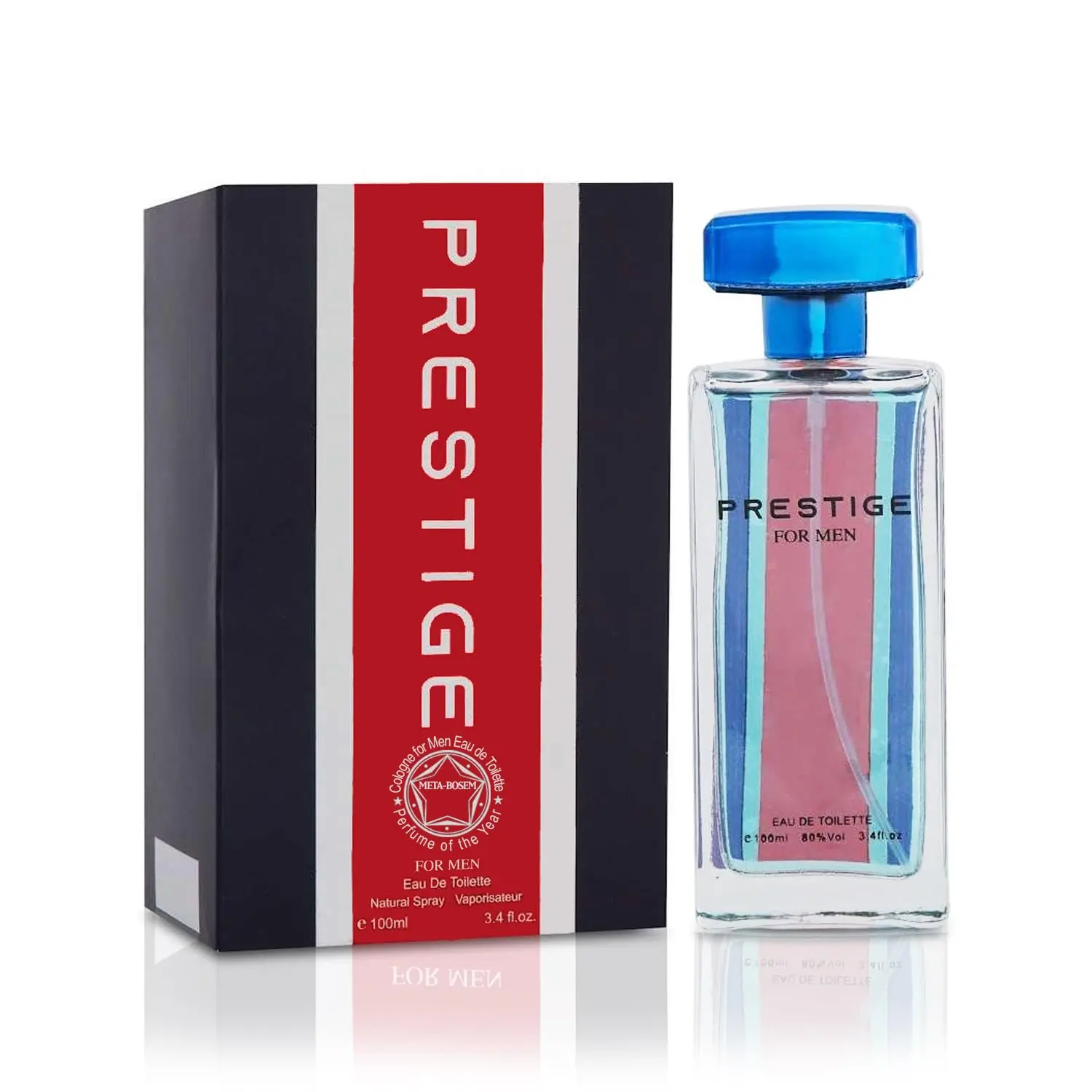 Prestige for Men Cologne Masculine Fragrance, Eau de Toilette Natural Spray - Woody Fresh Scent - Holiday Gift, 3.4 Fl Oz/100 Ml