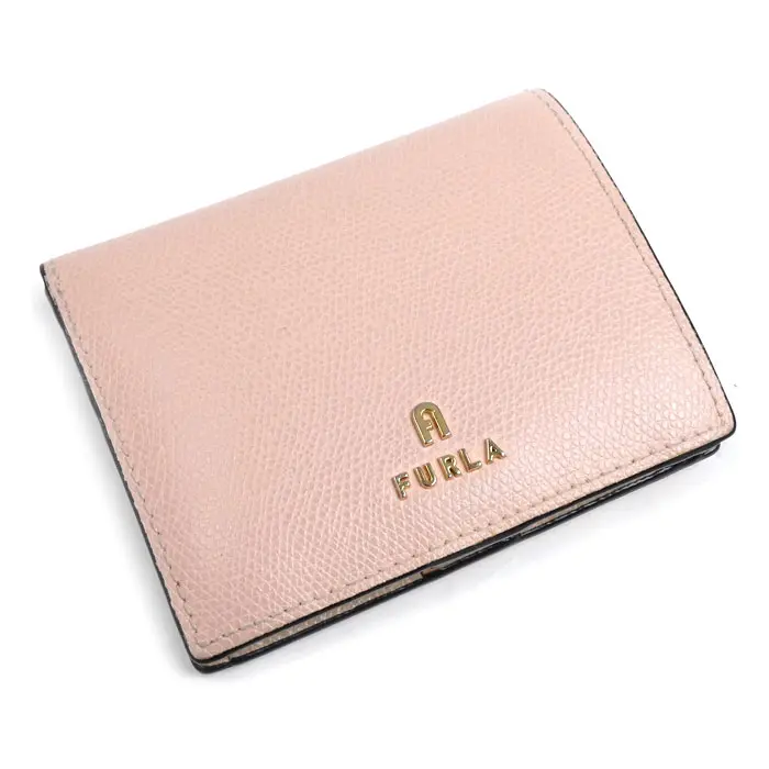 Pre-owned FURLA Calfskin Small Leather Goods Camelia S Leather Bifold Wallet