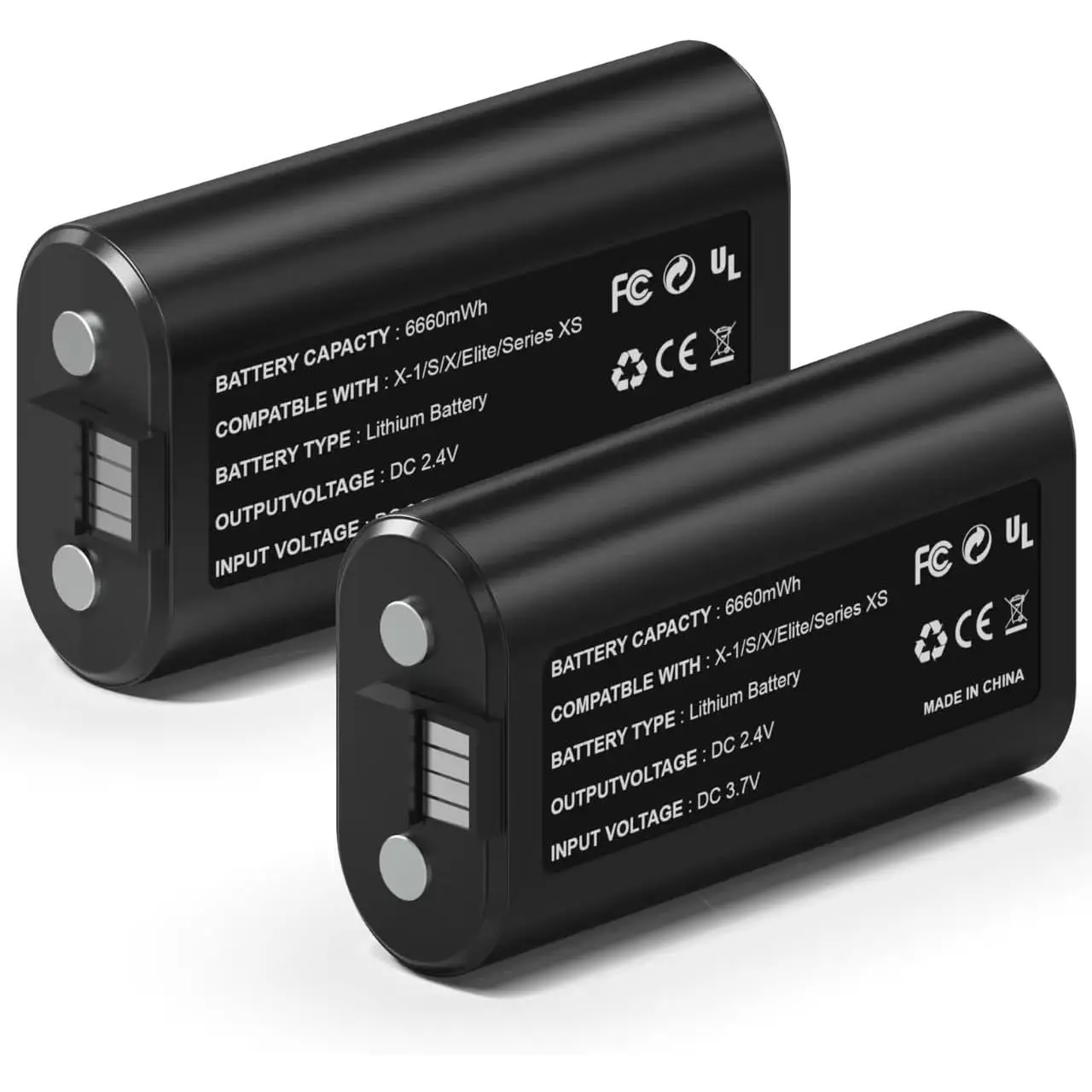 SQ-CGR001 2×6660mWh Rechargeable Battery Pack for Xbox Series X/S & One/One S/One X/Elite Controllers, Overcharge/Short-Circuit Protection | Play & Charge Simultaneously, FCC/CE Certified