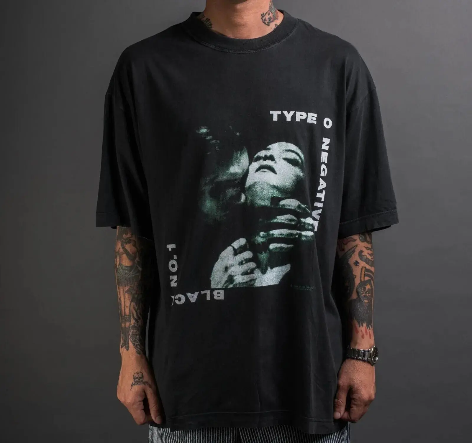 [Sale Up To 30%] Vtg 1994 Type O Negative No.1 T-Shirt Basic Unisex Cotton - Design & Printed in the USA Casual Classic