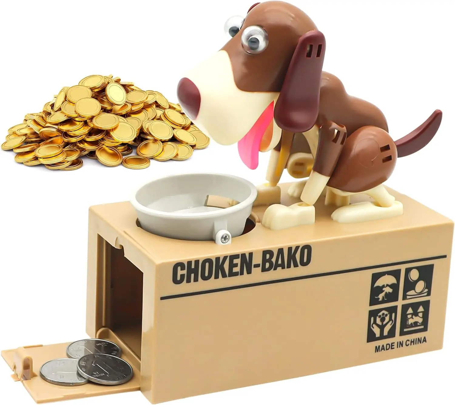 Cute Coin-Stealer Hungry Dog Rizz Magic Novelty Toy - High-Capacity Coin Bank with Twist Latch, All Ages Gift, Room Decor, Unique Gifts