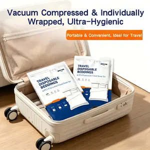 Disposable 4 Piece Bed Sheet Set, Includes 2 Pillowcases, Duvet Cover & Fitted Sheet, Soft & Lightweight, Ideal for Travel, Hotel Stays & Business Trips