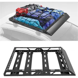 50" x 39" x 4.75" Roof Rack Cargo Basket W/Cross Bars Fit for Car SUV Pickup Truck Van Universal Top Cargo Carrier Metal Luggage Storage Holder Basket Rack for Travel 150Lbs Steel Black