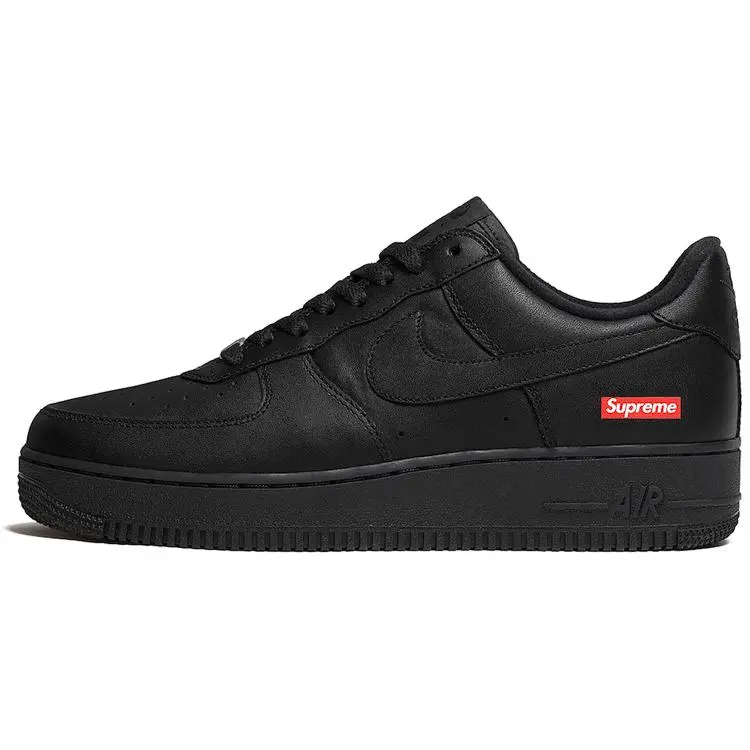Nike Air Force 1 Low Supreme Black Stylish Skate Shoes Unisex Black-Black CU9225-001