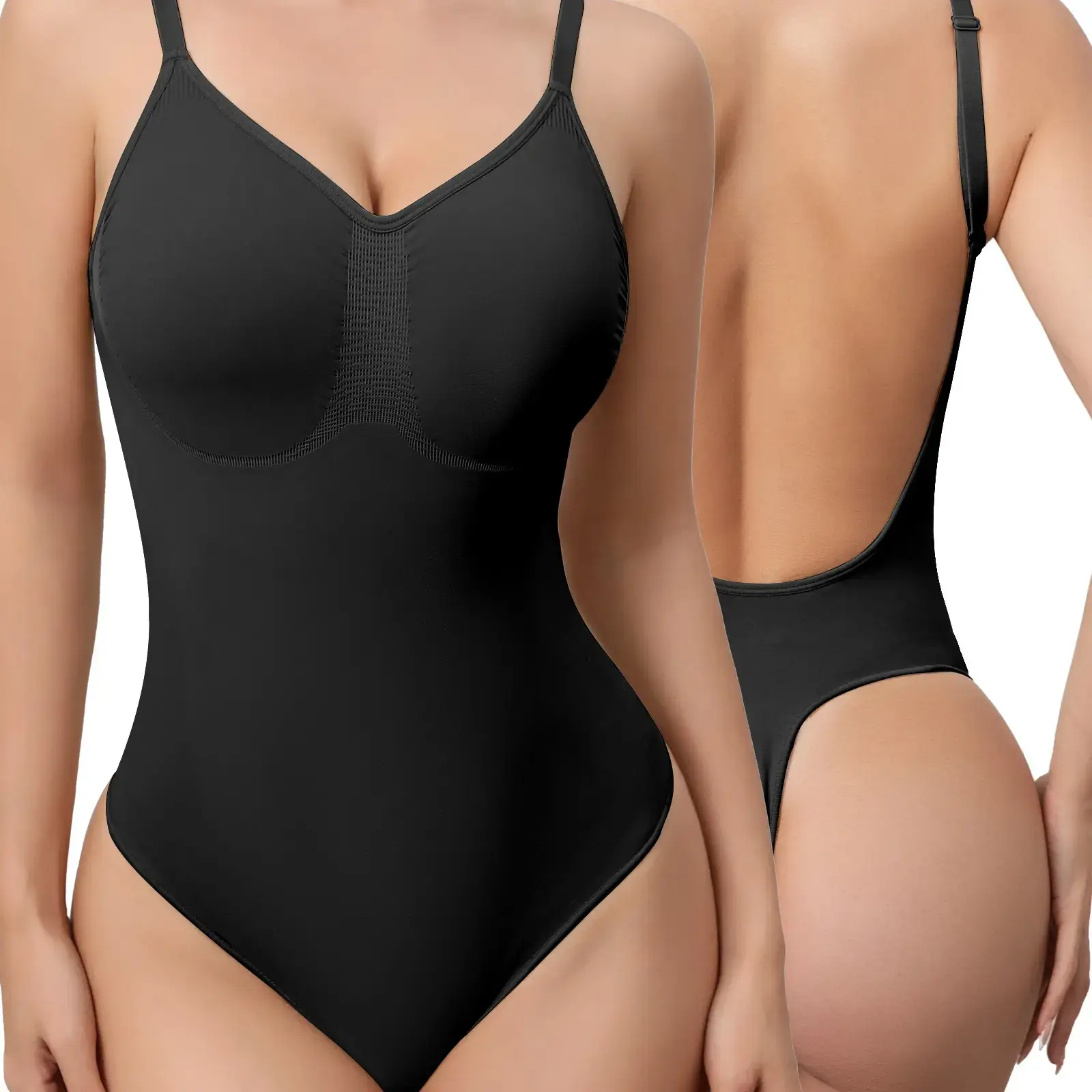 Mobeso Backless Shapewear Bodysuit for Backless Dress – Seamless Thong Tummy Control Body Shaper for Date Night, Party & Holiday Outfit