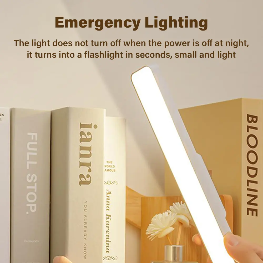 Viral USB Rechargeable LED Desk Lamp, Eye-Caring Anti-Blue Light, Magnetic Base Rotatable, 10 Brightness 3 Colors, Perfect for Study Bedroom Makeup Dorm Home Office